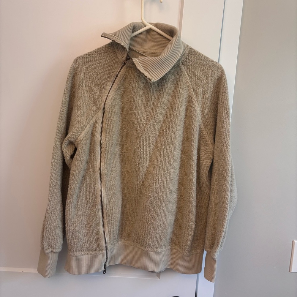 Free People Moto Style Jacket Sweater with asymmetrical zipper